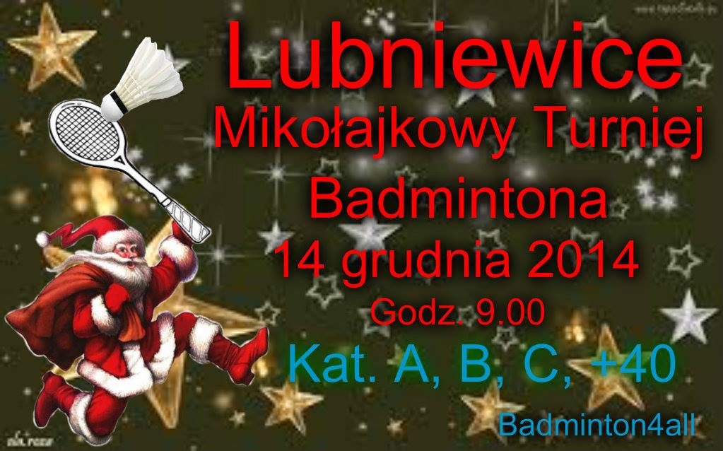 Mikołajkowy Turniej Badmintona w Lubniewicach