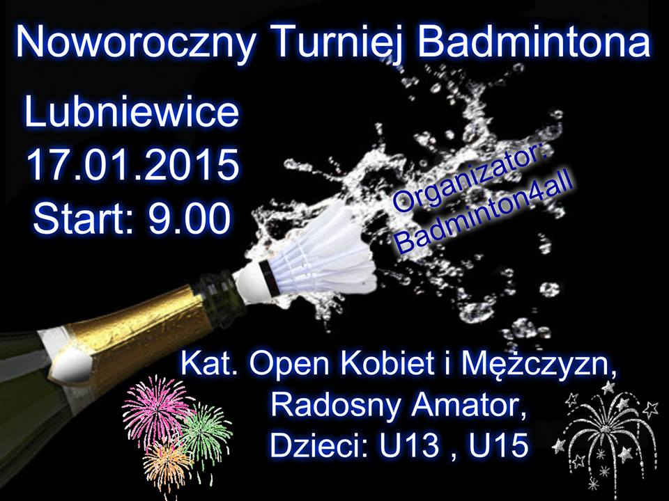 Noworoczny turniej badmintona w Lubniewicach