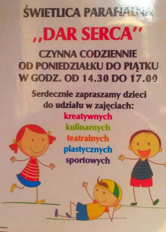 Siostry zapraszają do Świetlicy Parafialnej