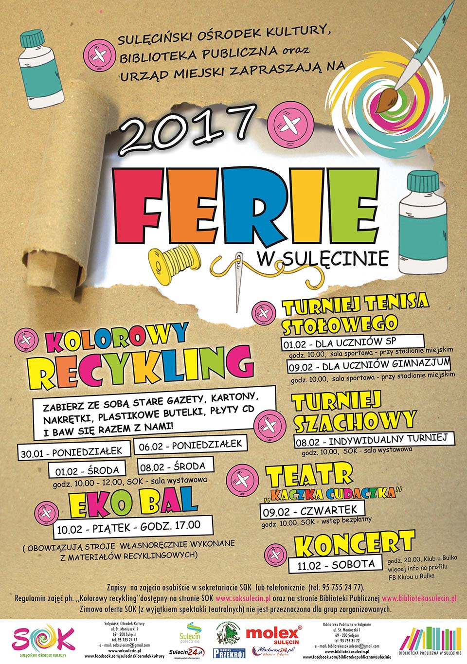 Ferie Zimowe w Sulęcinie – „Kolorowy recykling”