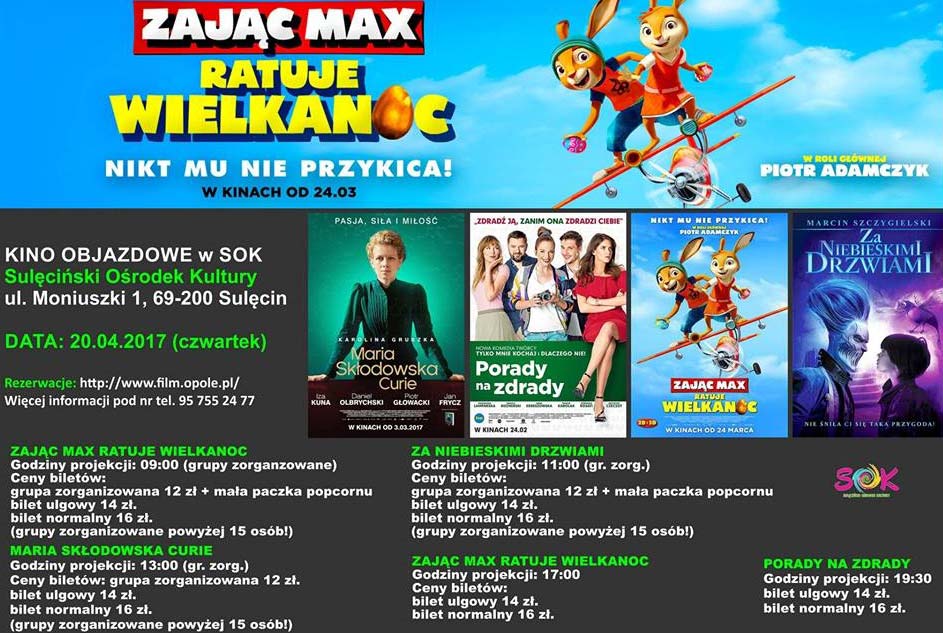 Kino objazdowe w Sulęcinie 20.04.2017