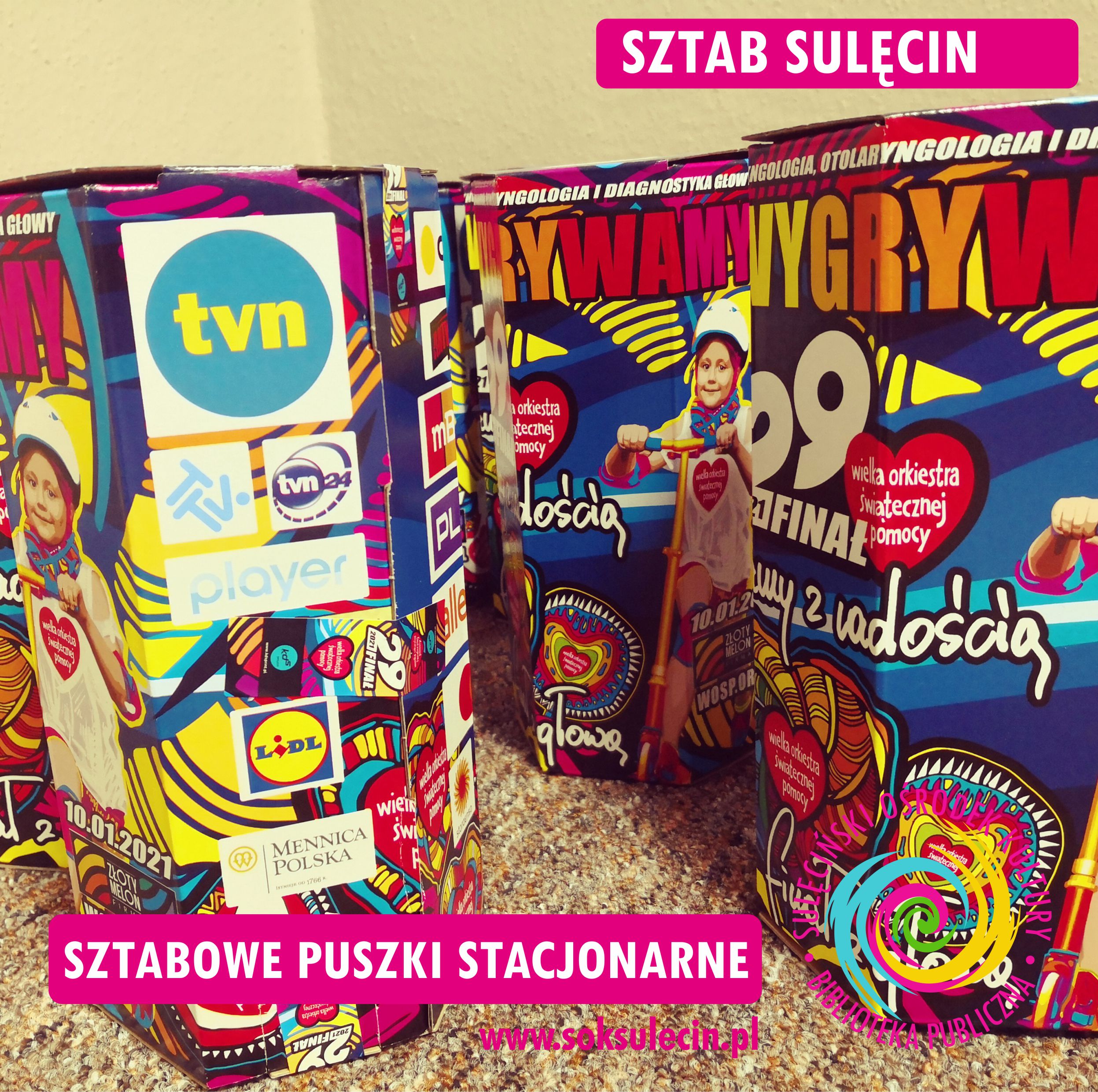 Skarbony stacjonarne WOŚP w Sulęcinie, Lubniewicach i Długoszynie
