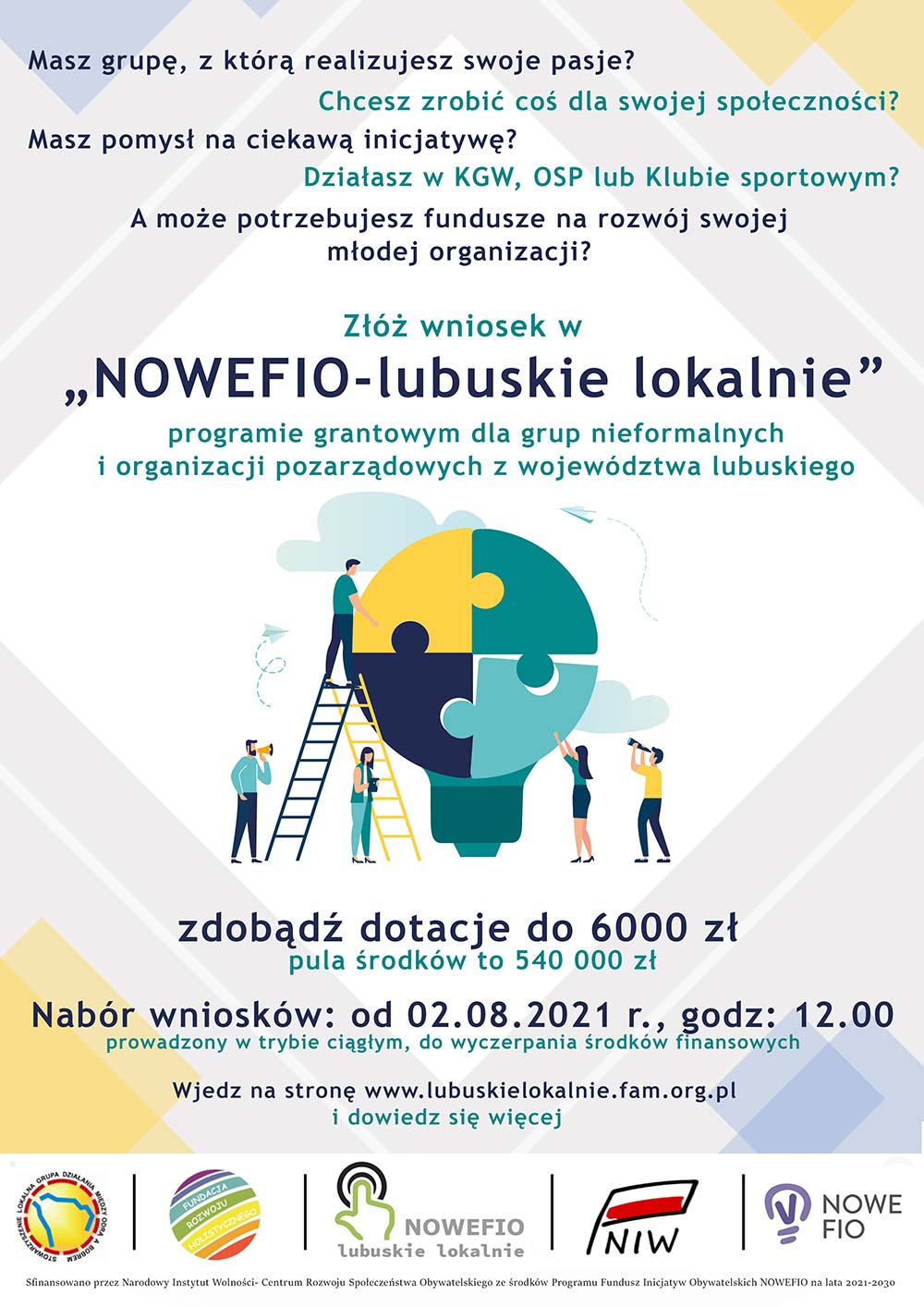 „NOWEFIO – lubuskie lokalnie” – ruszają mikrodotacje!