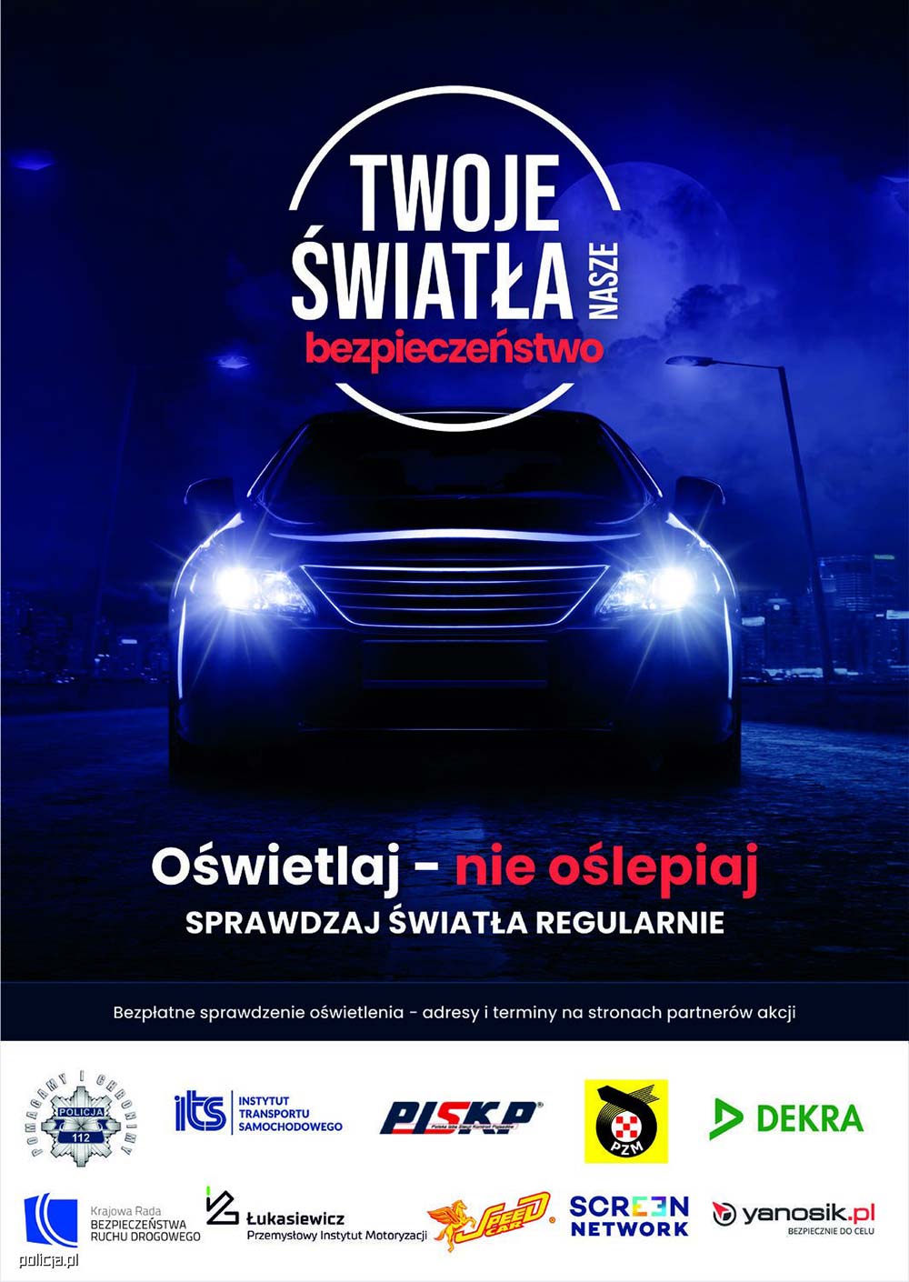 Darmowa kontrola świateł w Sulęcinie. Policjanci zachęcają do wzięcia udziału