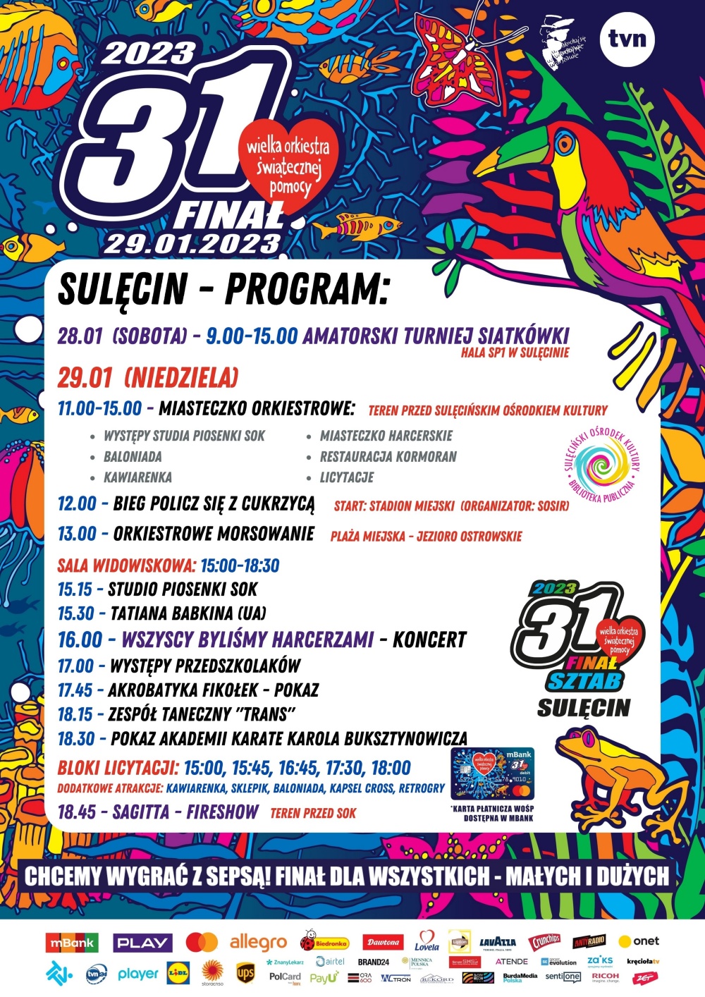 Program 31. Finału WOŚP w Sulęcinie
