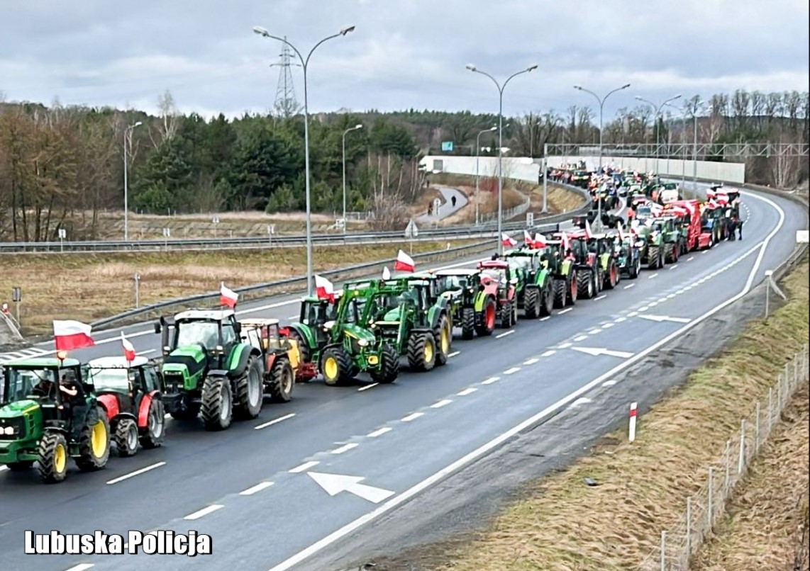 Protesty rolników w województwie lubuskim