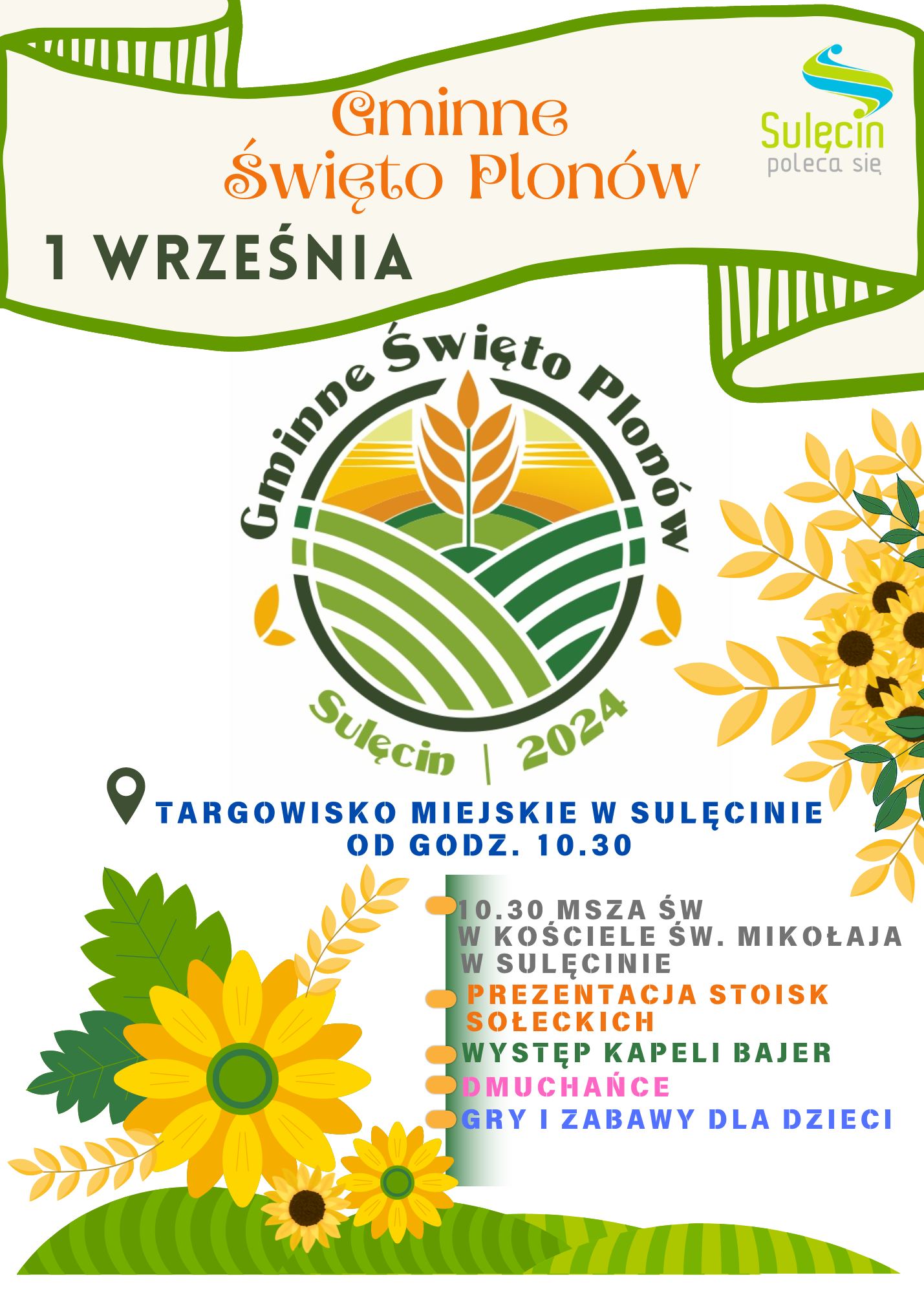 1 września – plac targowy oraz przejazd ulicą Piastowską zamknięte z powodu Święta Plonów