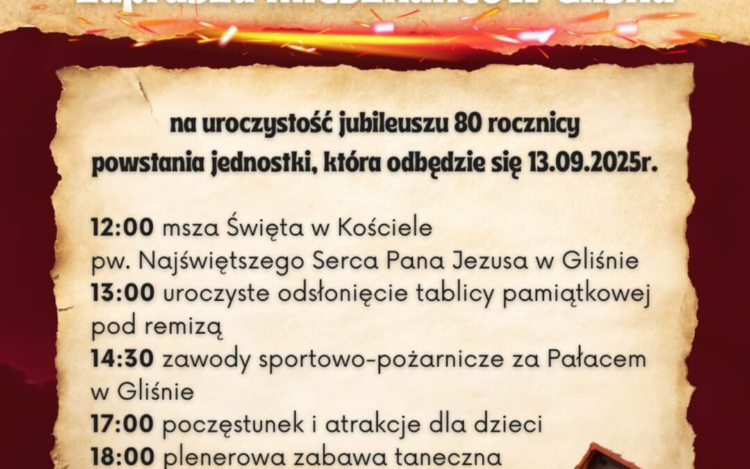 80-lecie OSP Gliśno – jubileusz i święto całej społeczności