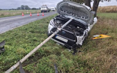 Wypadek na DW 131 w pobliżu Przemysławia. Jedna osoba poszkodowana